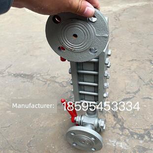 锅炉水位计玻璃板磁性翻转平板石英双色液位计指示器B49-B42X法兰