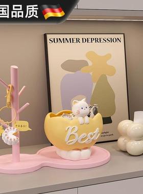 德国招财猫钥匙收纳玄关装饰品摆件入户门口鞋柜客厅乔迁新居礼品