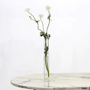 简约装饰品高级感轻奢风水培鲜花桌面细长一支试管玻璃花瓶客厅
