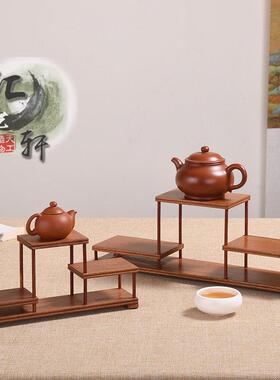实木花梨木微型博古架茶壶茶具收纳展示架香炉铭杯摆件新中式托架