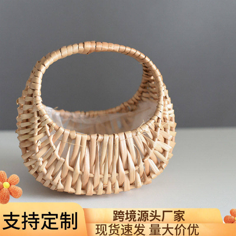 花篮藤编编织篮子手提手工花童插花柳编创意拌手礼花店,家居饰品,仿真植物盆景,淘宝优惠券,粉丝福利购,淘宝优惠卷