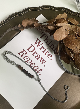 2025新款国风原创冷淡风玛瑙石钛钢潮流拼接手链小众个性潮流配饰