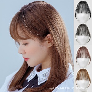2025新款仿真空气齐流海假发女款无痕刘海贴片超薄真发头帘