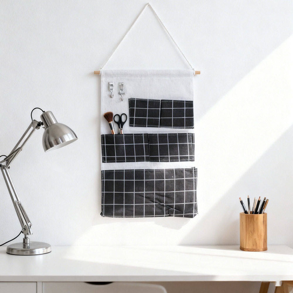 跨境亚马逊储物挂袋学生宿舍收纳悬门后多层棉麻布艺墙壁挂式收纳,收纳整理,收纳挂袋,淘宝优惠券,粉丝福利购,淘宝优惠卷