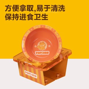 加菲猫宠物家居亚克力猫碗中小型狗碗陶瓷碗食盆碗架猫斜面宠物碗