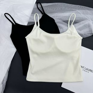 秋冬季性感细带吊带背心女带胸垫防走光内搭外穿磨毛保暖打底上衣