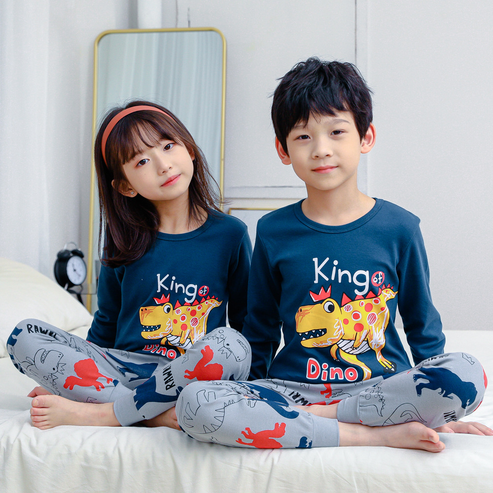 儿童秋衣秋裤纯棉男童女童宝宝保暖内衣套装全棉中大童棉毛衫睡衣