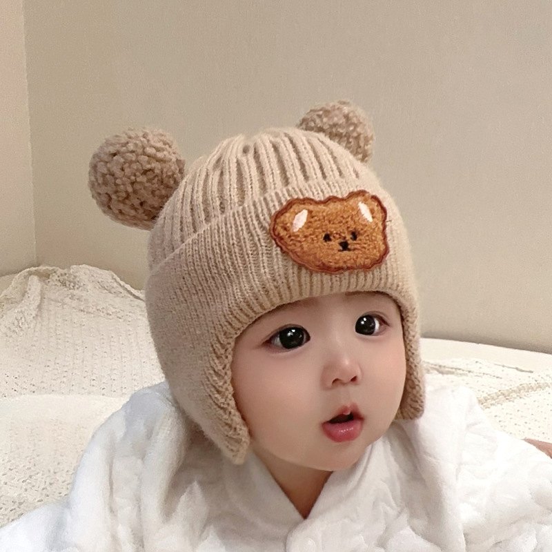婴儿帽子秋冬款男宝宝女可爱超萌毛绒帽网红加厚保暖婴幼儿冬季天