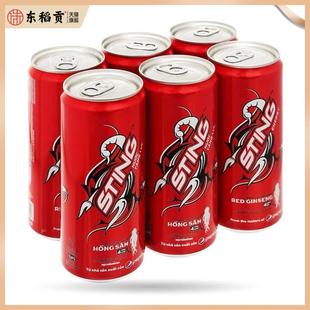越南STING dau Thai 草莓味汽水饮料320ml罐装好喝