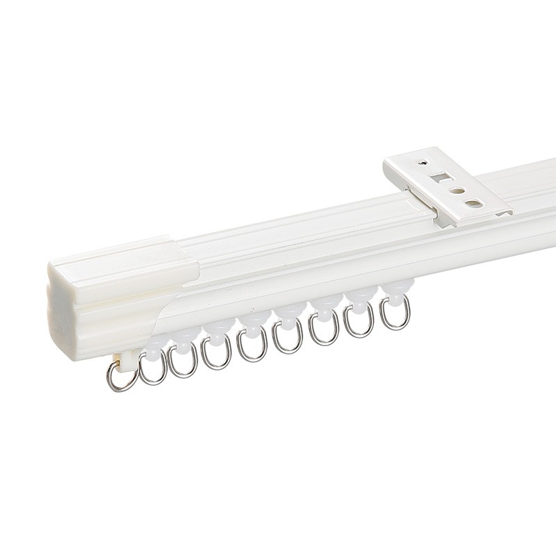 帘E家 铝合金窗帘轨道单轨双轨侧装顶装弯轨滑轮导轨挂钩静音直轨