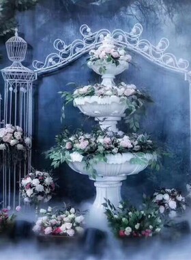 欧式多层罗马花盆喷泉花园别墅酒店影楼婚礼道具家居摆件流水水池