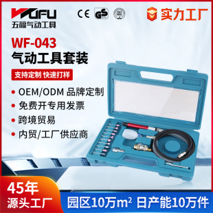 跨境定制WF 043气动刻磨机3mm迷你打磨机18件汽车维修工具套装