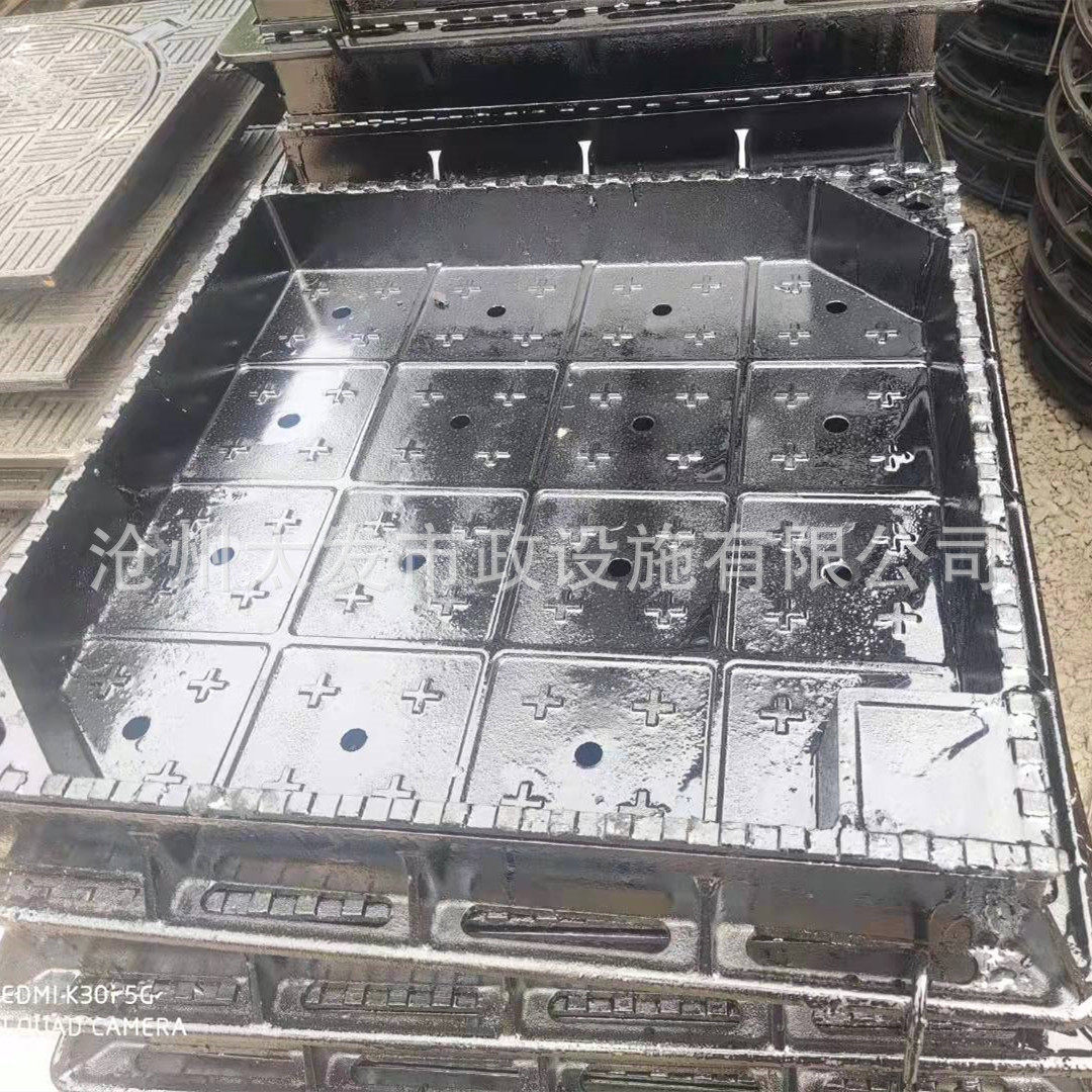 现货铸铁凹井下沉式隐形井盖 方形下沉圆形装饰井盖 球墨铸铁井盖