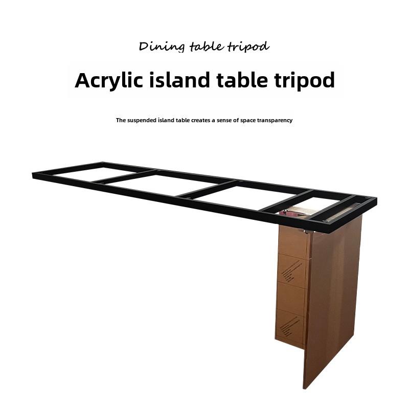 亚克力铁艺不绣钢岛台桌架岩板餐桌腿吧台腿桌脚支架金属脚定制