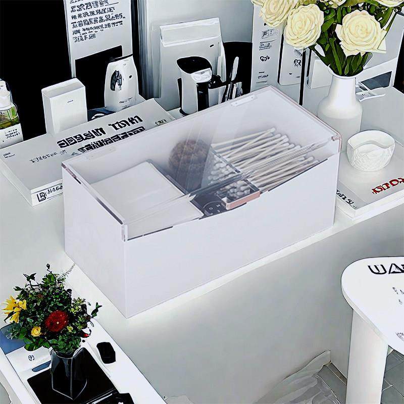 亚克力棉签收纳盒棉棒洗脸巾美容院置物架美妆蛋卸妆棉欧式桌面,收纳整理,桌面收纳盒,淘宝优惠券,粉丝福利购,淘宝优惠卷