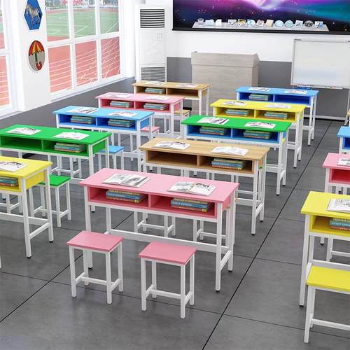课桌椅 培训桌辅导班中小学生 长条桌双层课桌培训班学校厂家直销