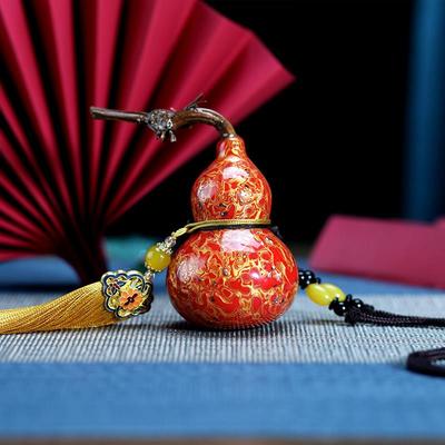 犀皮漆大漆天然小葫芦挂件气汽车挂件件2025新款汽车装饰祈福保平