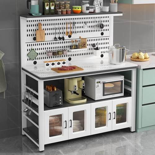 岩板厨房置物架洞洞板置物餐柜切菜桌收纳柜操作台多功能菜桌子