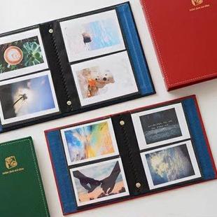 拍立得相册相纸插入式 wide宽幅家庭皮革影集像册 3寸 5寸mini