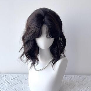 【桃也】假发女全头套中分几字韩系蛋蛋卷仿真发日常整顶短发头套