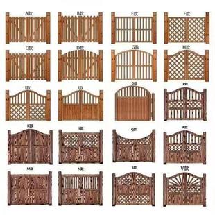 防腐碳化木门室外门栅栏门庭院门花园门户外门客厅门别墅门定制