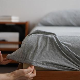 柔软全棉针织棉床笠单品1.5m1.8m日式简约纯色天竺棉床单床笠单卖