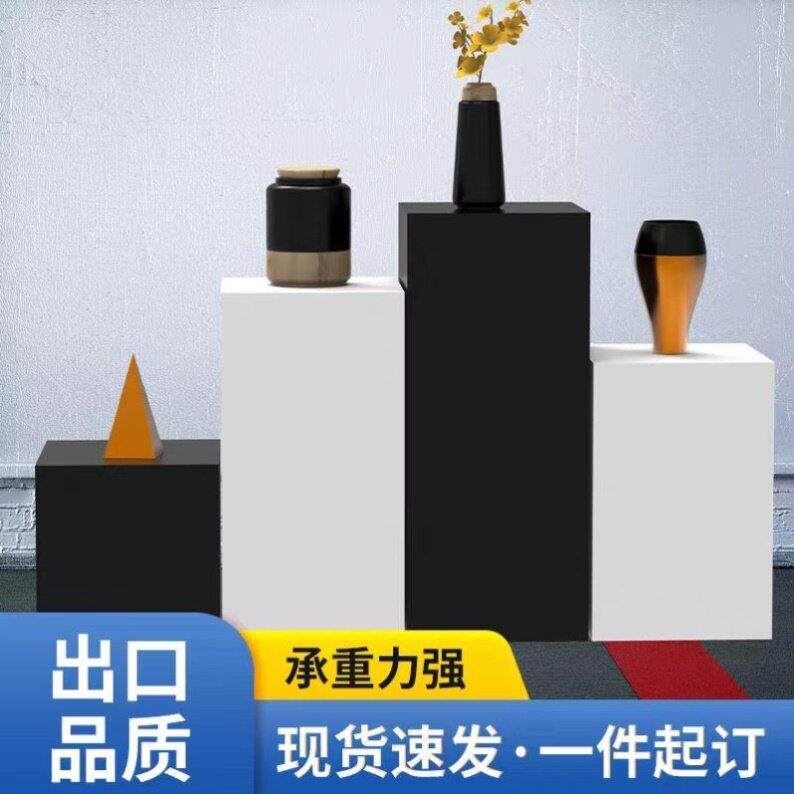 展示台木质工艺品白色烤漆陈列架服装店高档展柜高档学校方形立柱