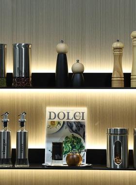 样板间厨房摆件组合研磨器密封瓶储物罐套装橱柜展厅软装饰品道具