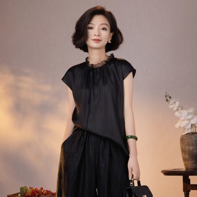 桑蚕丝法式轻奢小飞袖衬衫女夏季