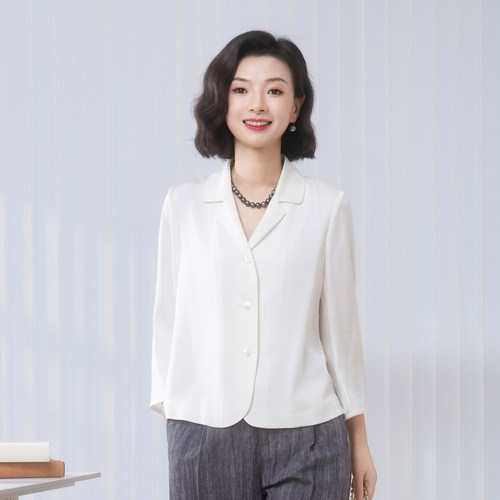 西子/【奶油西装】可机洗19姆米6A桑蚕丝双乔百搭西装/WTTJ1388
