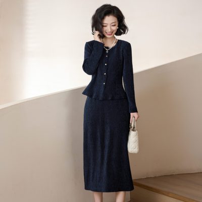 西子显瘦压褶松紧腰时尚气质套装