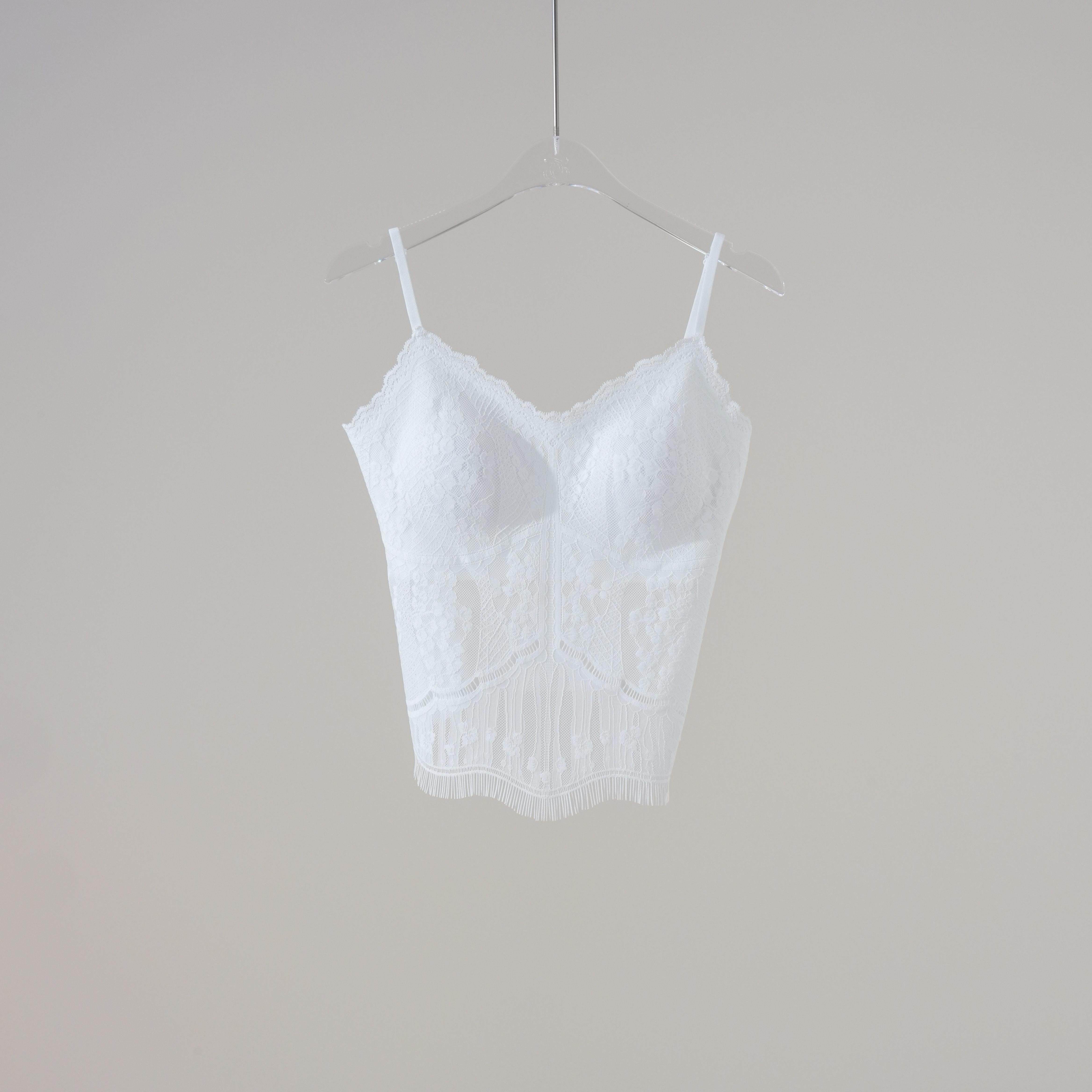 西子/【天鹅之舞】桑蚕丝蕾丝带胸垫无钢圈背心吊带美背/DDXY0028