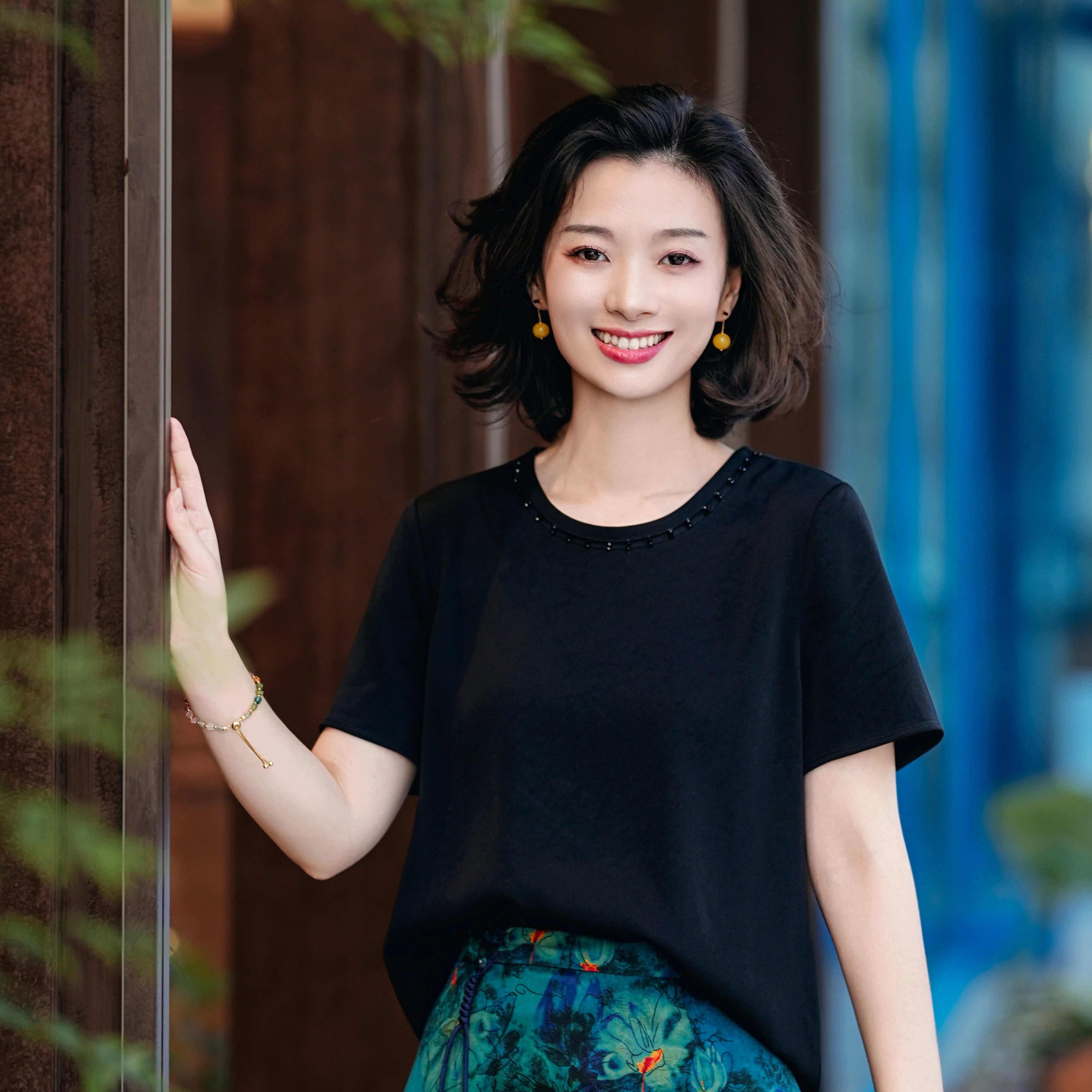 西子/【宣纸白】重磅醋酸圆领通勤气质经典百搭短袖T恤女/SYTJ225