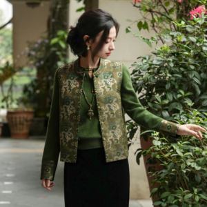 宋锦万花阵天华锦织金新中式马甲