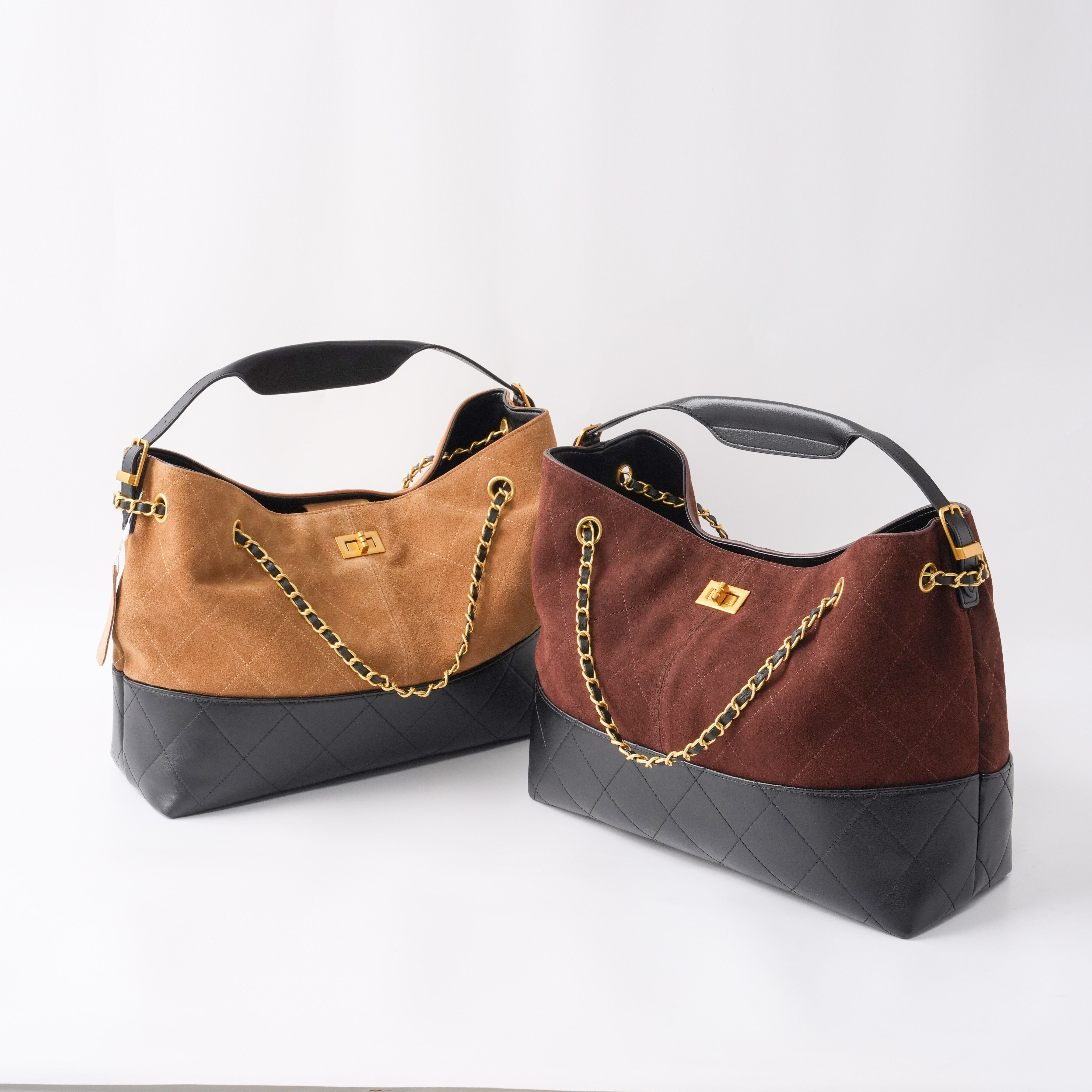 西子/【小香流浪包】头层磨砂牛皮小香风菱格链条斜挎包/BBXY0021