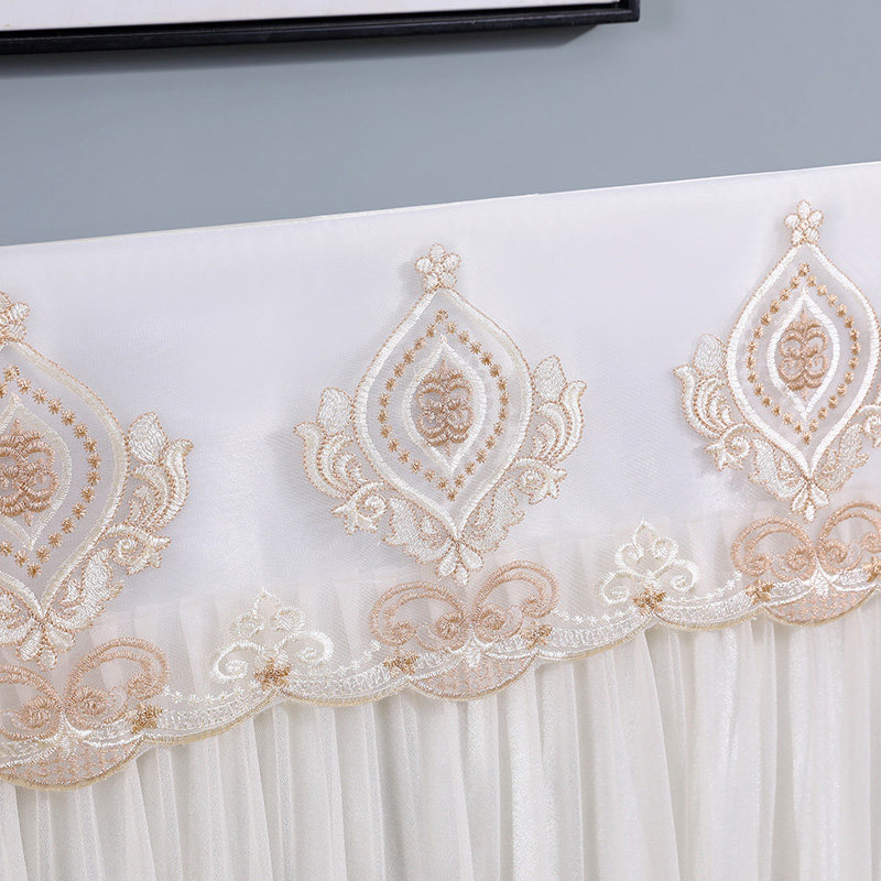 新中式蕾丝电视机防尘罩套盖布挂式液晶65寸55电视柜盖巾2023新款