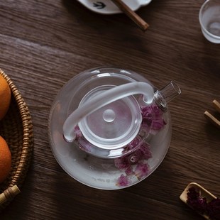 日式 电陶炉煮茶壶 云雾玻璃烧水壶泡茶专用提梁手工 功夫泡茶器