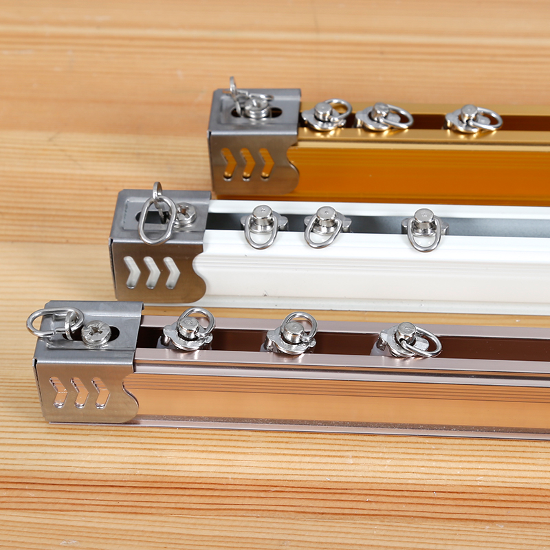 铝合金窗帘直轨道静音滑轮滑道顶侧装滑轨单双导轨窗帘杆支架配件