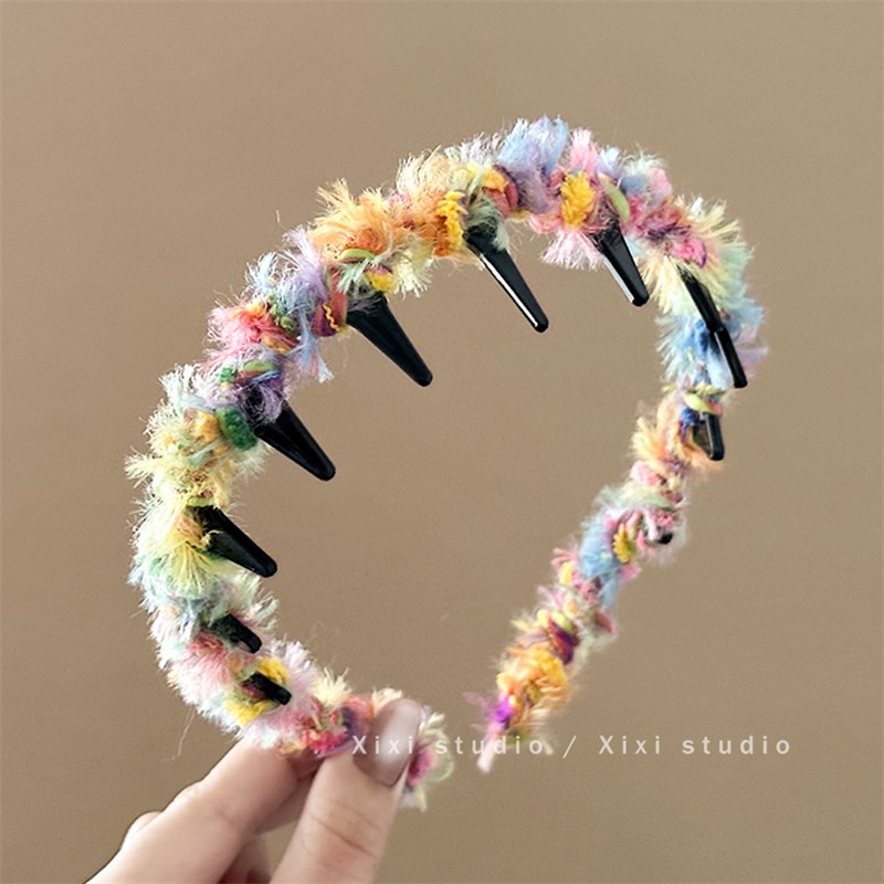 编织波浪毛线发箍!甜美气质头箍带齿防滑发卡女盘发器