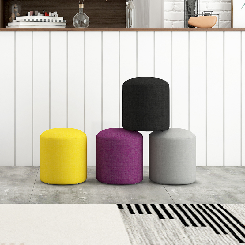 换鞋凳沙发凳脚凳茶几凳实木小凳子布艺小圆凳皮凳脚踏儿童矮凳子