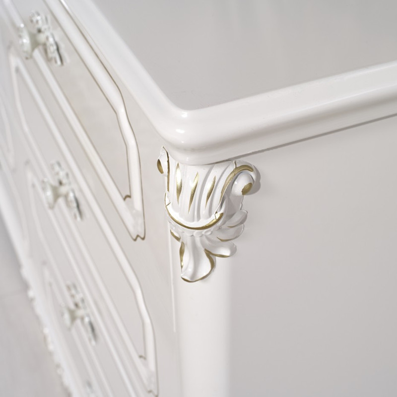 欧式雕花八斗柜大容量储物柜实木抽屉收纳柜子卧室烤漆五斗柜组装