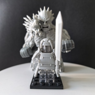 木人配千手柱间 |光固化树脂打印的第三方MOC大人仔白模火影人物