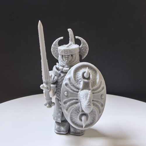 熔炉骑士·剑盾守卫 |光固化打印第三方小人仔穿戴白模细节清晰
