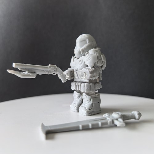 DOOM SLAYER毁灭战士|光固化打印的第三方MOC小人仔穿戴白模