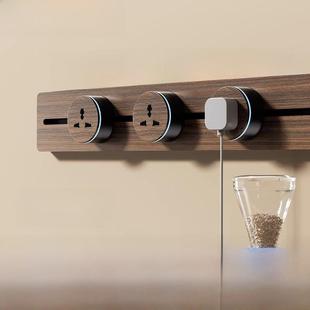 奥多朗英标木纹覆古轨道插座多功能英式电力滑轨插排家用电源排插