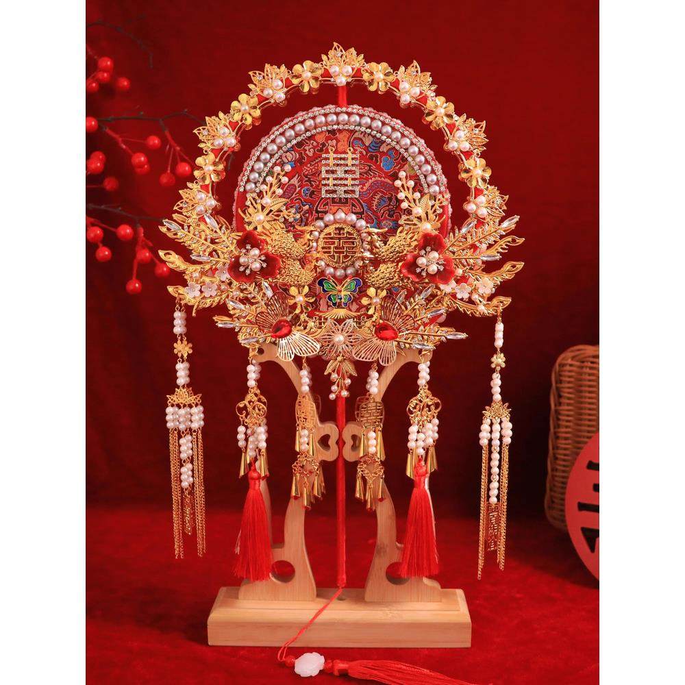 新中式团扇结婚新娘材料包秀禾婚礼婚扇喜扇双面高级出嫁成品扇子,家居饰品,工艺扇/团扇/喜扇/折扇,淘宝优惠券,粉丝福利购,淘宝优惠卷