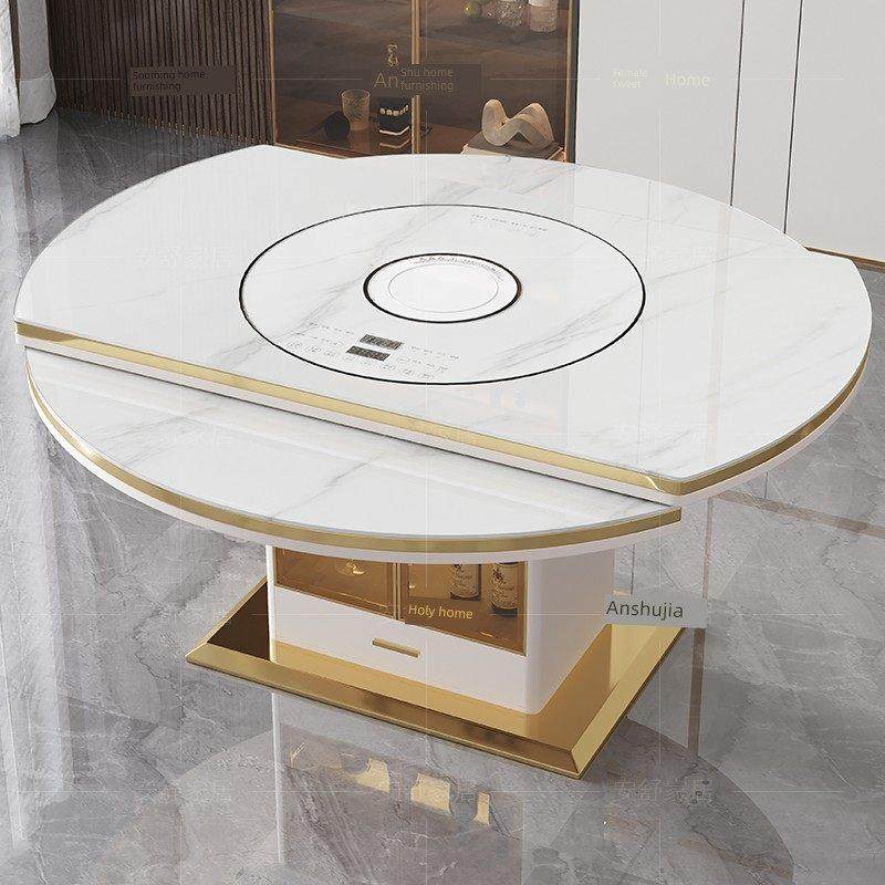 斯堪的纳维亚无障碍豪华石板餐桌和椅子的家庭小公寓现代简单多功,住宅家具,岩板餐桌,淘宝优惠券,粉丝福利购,淘宝优惠卷