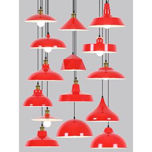 工业风覆古市井红色餐厅火锅店饭店餐饮烧烤店商用怀旧店铺小吊灯