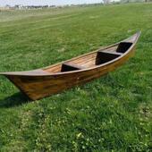 彷古木船景观装 实木船 饰道具小船户外摄影花船两头尖欧式