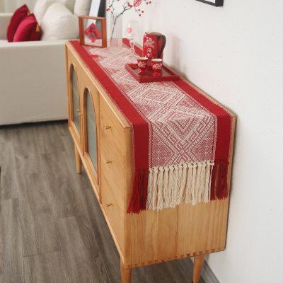 囍缘结婚桌旗新中式红色喜庆桌布茶几茶台桌垫餐边柜卓巾婚房布置
